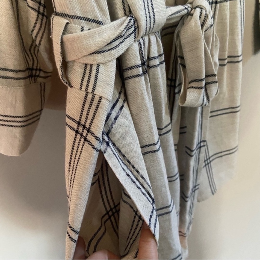 New! Reiss Sasha long sleeve plaid check dress grey white 2839 - Picture 8 of 14